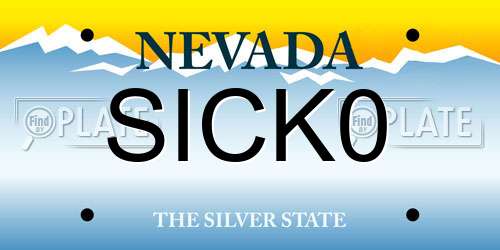 SICK0 Nevada License Plate