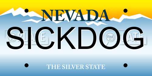 SICKDOG Nevada License Plate