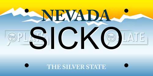 SICKO Nevada License Plate