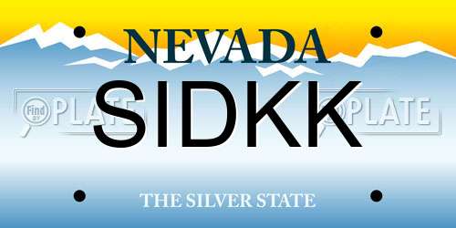 SIDKK Nevada License Plate