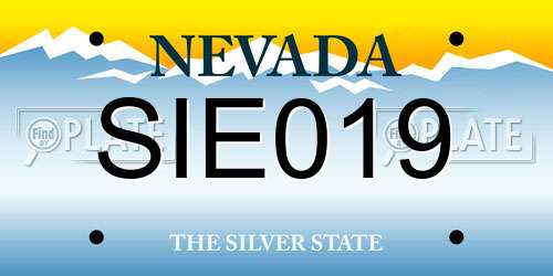 SIE019 Nevada License Plate