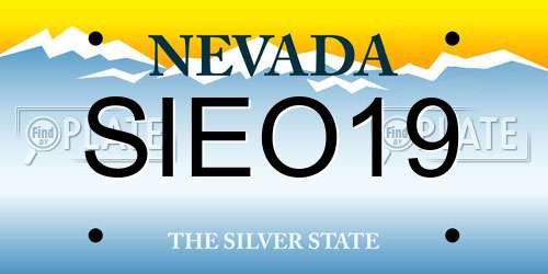 SIEO19 Nevada License Plate