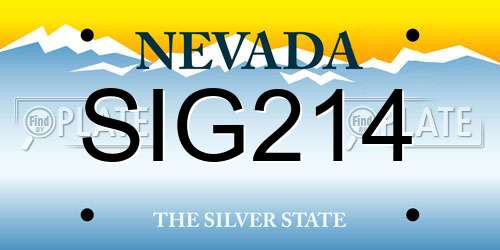 SIG214 Nevada License Plate