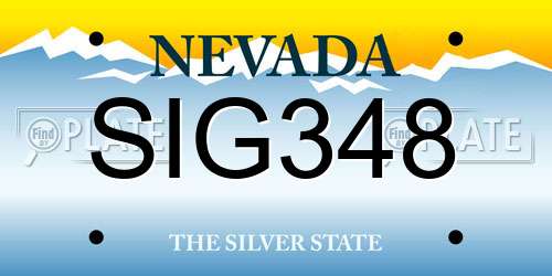 SIG348 Nevada License Plate
