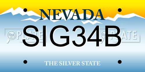 SIG34B Nevada License Plate