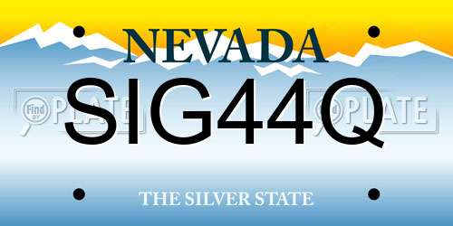 SIG44Q Nevada License Plate