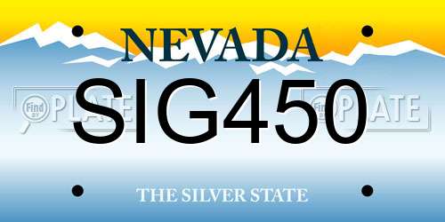 SIG450 Nevada License Plate