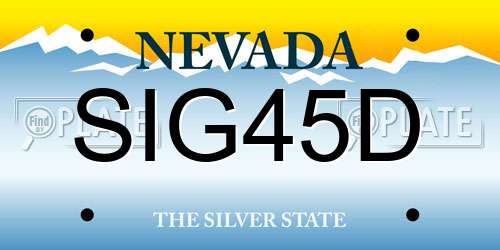 SIG45D Nevada License Plate