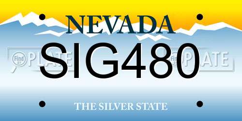 SIG480 Nevada License Plate