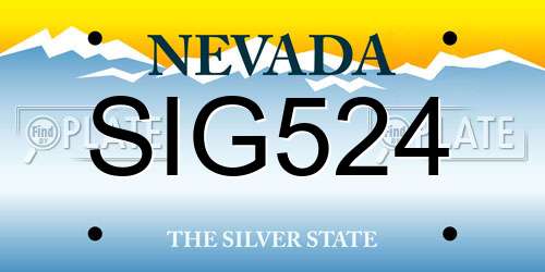 SIG524 Nevada License Plate
