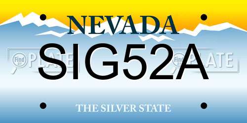 SIG52A Nevada License Plate