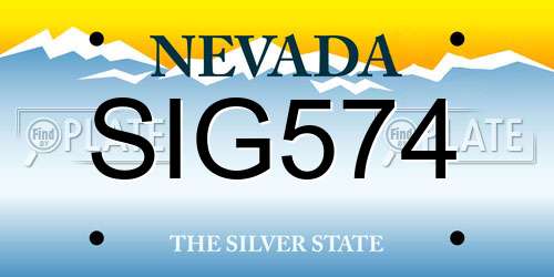 SIG574 Nevada License Plate