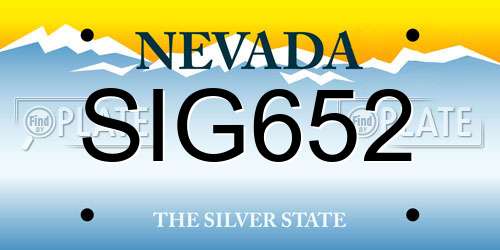 SIG652 Nevada License Plate