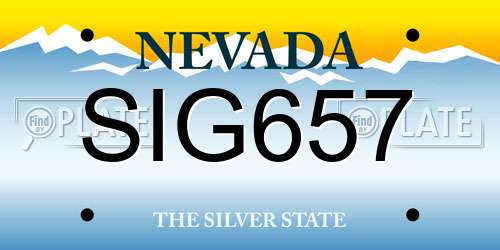 SIG657 Nevada License Plate