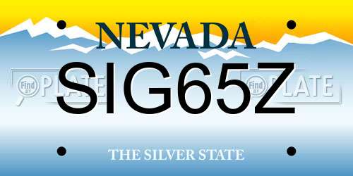 SIG65Z Nevada License Plate