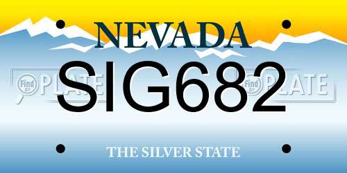 SIG682 Nevada License Plate