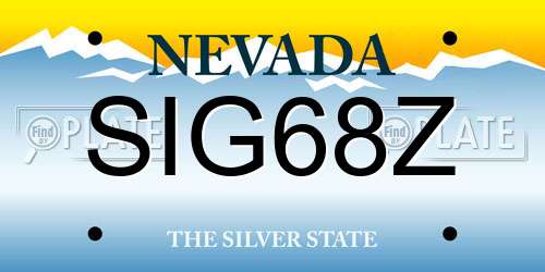 SIG68Z Nevada License Plate