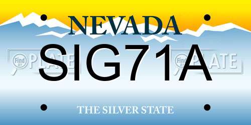 SIG71A Nevada License Plate