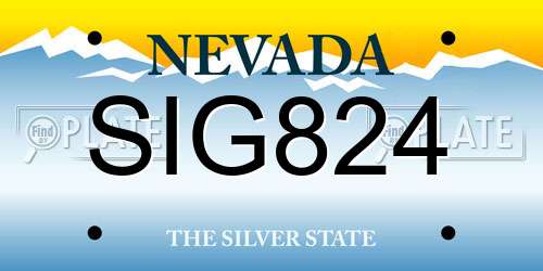 SIG824 Nevada License Plate