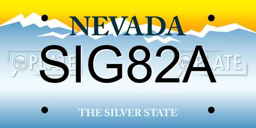SIG82A Nevada License Plate