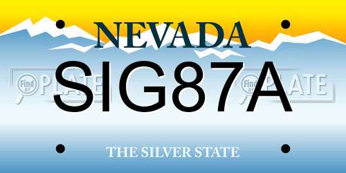 SIG87A Nevada License Plate