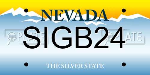 SIGB24 Nevada License Plate