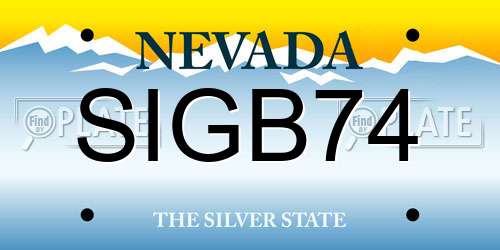 SIGB74 Nevada License Plate