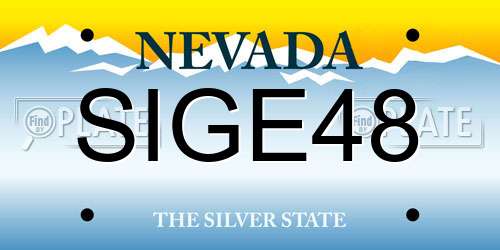 SIGE48 Nevada License Plate