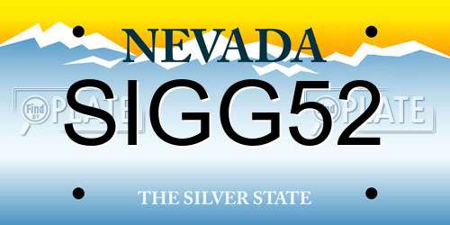 SIGG52 Nevada License Plate