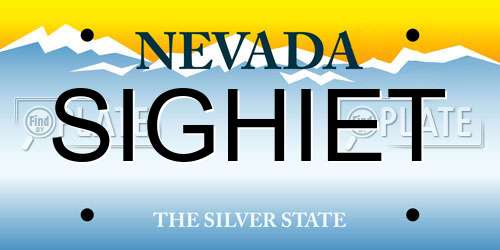 SIGHIET Nevada License Plate
