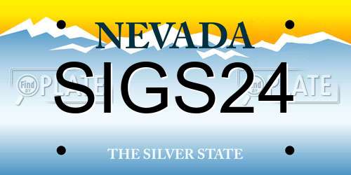 SIGS24 Nevada License Plate