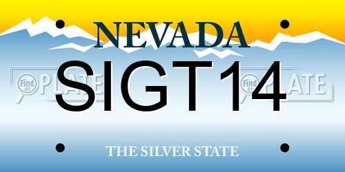 SIGT14 Nevada License Plate