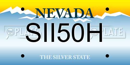 SII50H Nevada License Plate