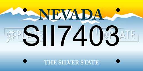 SII7403 Nevada License Plate