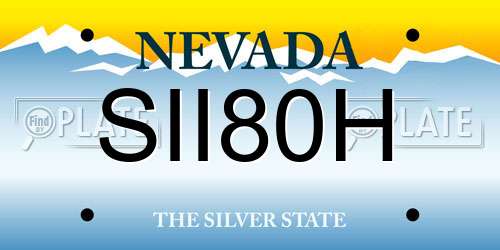 SII80H Nevada License Plate