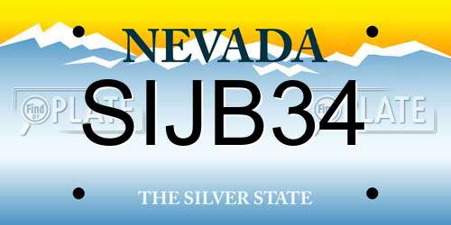 SIJB34 Nevada License Plate