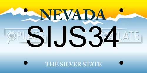 SIJS34 Nevada License Plate
