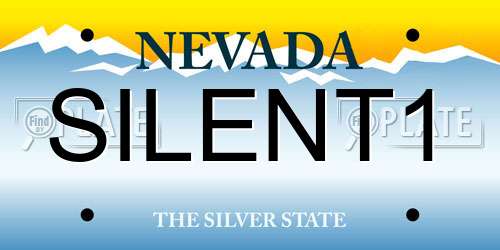 SILENT1 Nevada License Plate