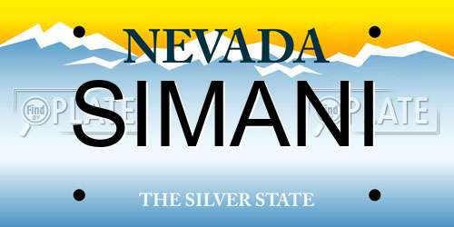 SIMANI Nevada License Plate