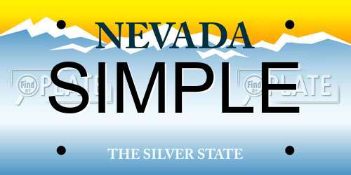 SIMPLE Nevada License Plate