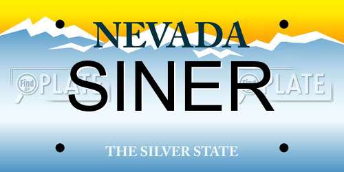 SINER Nevada License Plate