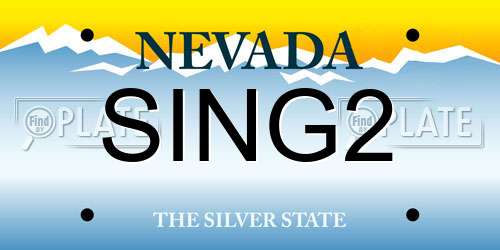 SING2 Nevada License Plate