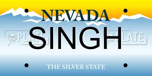 SINGH Nevada License Plate
