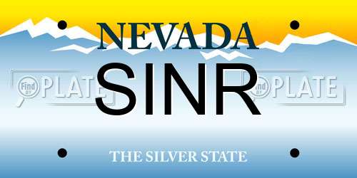 SINR Nevada License Plate