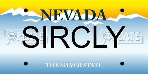 SIRCLY Nevada License Plate
