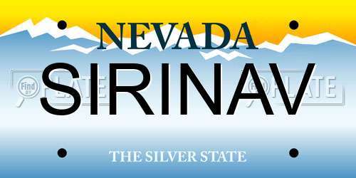 SIRINAV Nevada License Plate