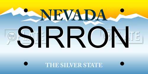SIRRON Nevada License Plate