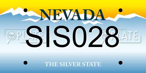 SIS028 Nevada License Plate