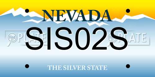 SIS02S Nevada License Plate