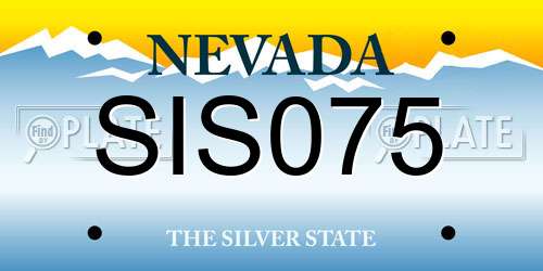 SIS075 Nevada License Plate